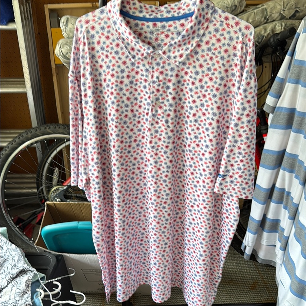 Reebok Red and Blue Patterned Shirt